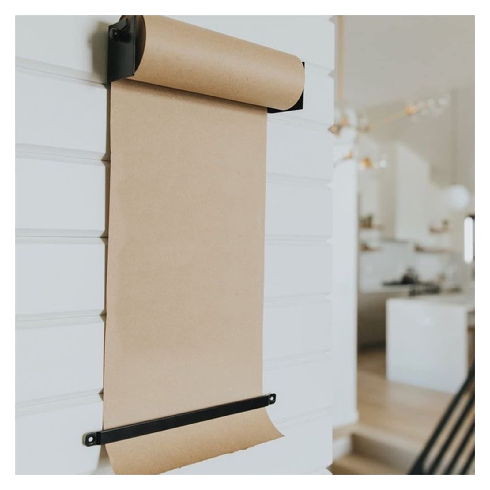 Distributeur Mural de Rouleau de Papier Kraft, Coupe-Rouleau de Papier Suspendu pour Atelier d'artiste/maison/bureau/cuisine/magasin/97 cm/38,2 Pouces de Large,97Cm/38.2Inch Wide