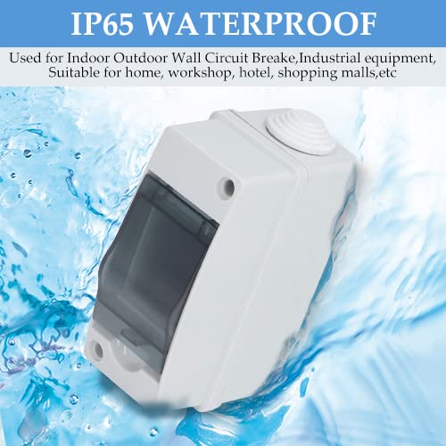 Miniatura 3 de Caja de protección de distribución, 4.9 x 2.2 x 3.5 pulgadas, cubierta transparente impermeable IP66, 2 rieles DIN, caja de conexiones de