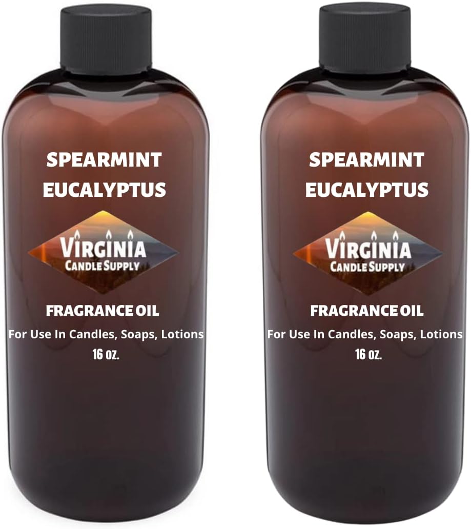 Spearmint Eucalyptus Fragrance Oil (32 oz Bottle) for Candle Making, Soap Making, Tart Making, Room Sprays, Lotions, Car Fresheners, Slime, Bath Bombs, Warmers…