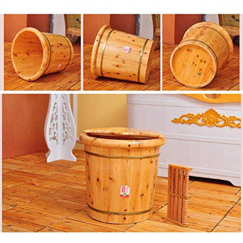 Spa de pies de madera de cedro con tapa y masaje miniatura 3