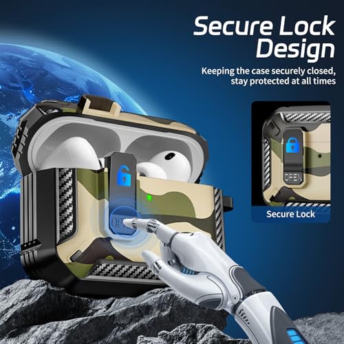 Image of for AirPods Pro 3 Case (2025 New), Secure Lock Cases Cover with Cleaning Kit & Keychain Compatible with Airpods Pro 3rd Generation Case for Men Women, Powerful Drop Protection