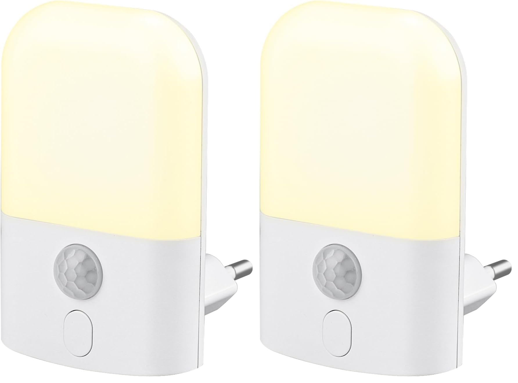 GRIFEMA Nachtlicht Steckdose mit Bewegungsmelder, Nachtlicht Kinder 5 Einstellbare Helligkeit, Steckdosenlampe Baby für Kinderzimmer, Treppen, Gang, Schlafzimmer, Küche, WarmWeiß (Packung mit 2)