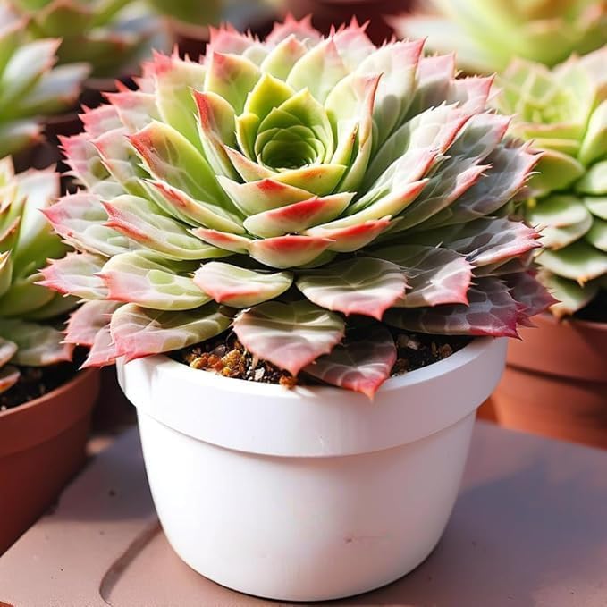 Succulent Laxmi Kamal Plant (Sempervivum) with Decorative Pot | Indoor Good Luck Plant for Home or Office, Low Maintenance, Brings Prosperity and Fresh Greenery to Any Space-picture-13