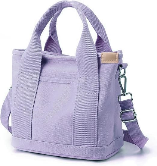 Image of Canvas Tote Bag for Women,Small Totes Bags with Zipper Crossbody Purse with Pockets Large Shoulder Handbag,2 Sizes