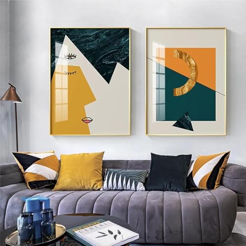 Peinture sur toile abstraite moderne décorative | Impression d'art minimaliste