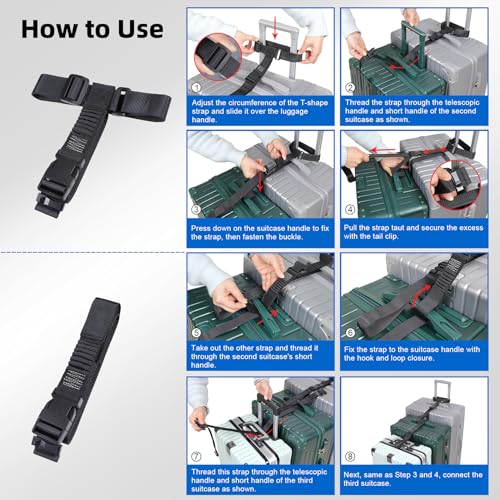 Image of Elastic Luggage Straps for 3 Suitcases Add A Bag Belt Pack