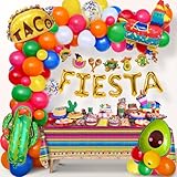 Zenquibar 111Pcs Fiesta Mexican Party Decoration，Taco Theme Birthday Party Decorations Supplies for Boys Girl Adult，Fiesta Balloon Arch Garland，Banner，Decoraciones Para Fiestas De Tacos,Cinco De Mayo