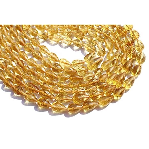 BONLISONS Gouttes Semi-précieuses à la Citrine naturelle, Forme Une Forme de perles en vrac de qualité pour la Fabrication de Bijoux | Collections de perles Semi-précieuses | Perles de Citrine