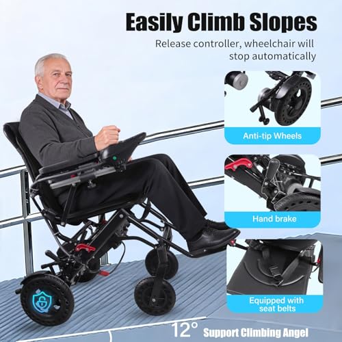 Image of [2026 Upgrade] Electric Wheelchairs for Adults: Foldable and Lightweight, 20+ Mile Travel Range, Max Support 350 lbs, 500W Brushless Motor Power for Seniors, All-Terrain Tires