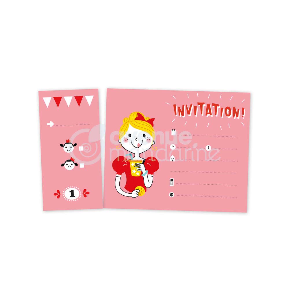 Avenue Mandarine, Ref CO144O, Detachable Invitation Cards, Princess Designs, Booklet of 12 Invitations - Image 2