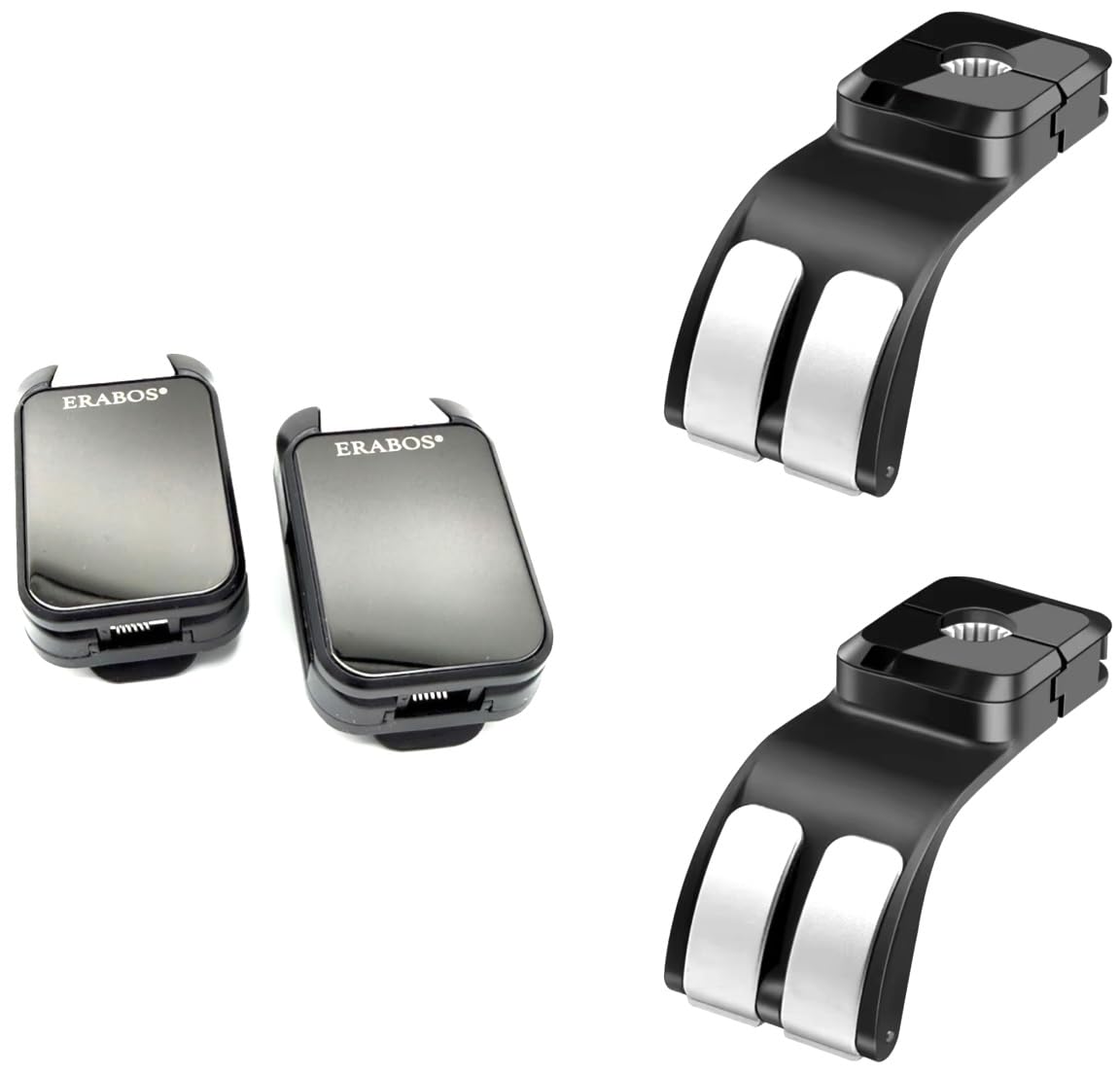 Auto Premium Organizer-Set – 2 Sonnenbrillenhalter & 2 Handtaschenhalter | von Polizeibeamten gegründete Sicherheitsmarke | Mehr Sicherheit & durchdachtes Design