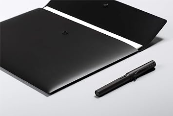 VANRA 5 Pieces A4 Envelopes Folders for Paperwork Plastic Wallets Document Organizer with Snap Button Closure A4 Letter Size (Black)