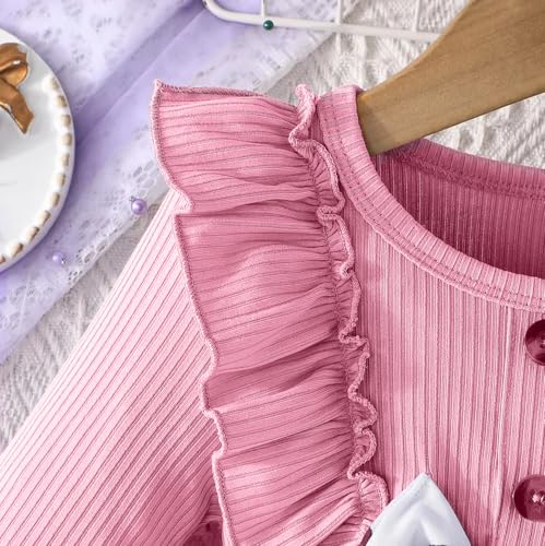 Image of Buy & Try Berry Lycra Girls Printed Frock, Full Sleeve, Soft Stretchable Fabric, Comfortable Party & Casual Wear Dress for Kids