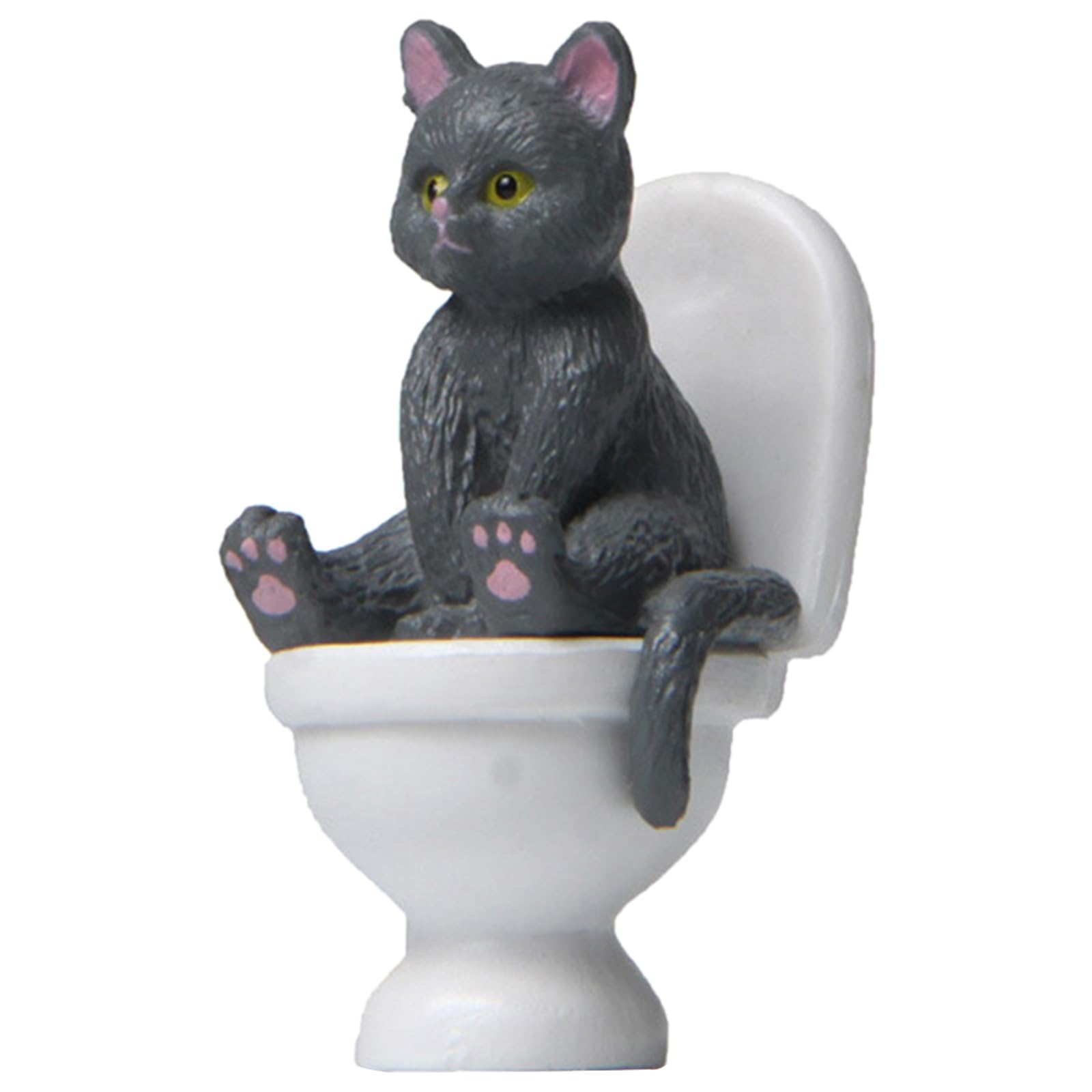 sodeber Statue Ornaments Resin Sitting on Toilet Figurines Miniature Decor Animal Garden Sculptures Ornaments Resin Home Decorations Cute Figurine