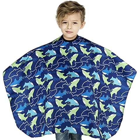 Vokmon Friseurumhang Kinder, Dolphin wasserdichte Kinder Barber Cape, Haar-Ausschnitt-Kleid Schürze Friseur-Abdeckungen Kleidverstellbarer Verschluss Haar Salon Cape Cover
