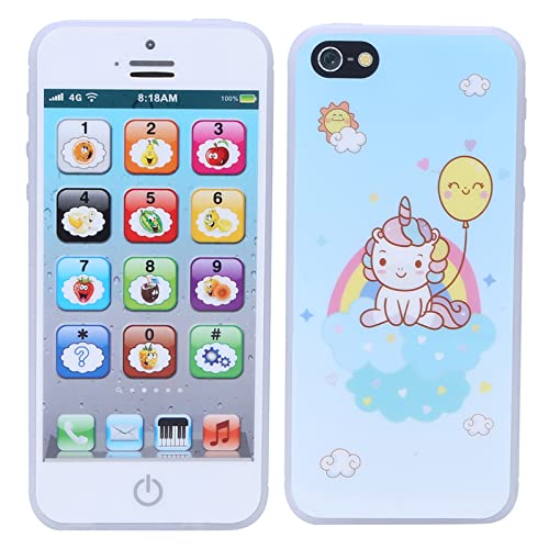 Xiuganpo Juguete Educativo para Teléfono Móvil con Aprendizaje de Inglés con Música y Luces para el Desarrollo Infantil Temprano, Solución Viajes para Niños, Material Plástico (White)