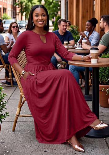 Image of MarryUP Women 2025 Casual Loose Maxi Dress with Pockets V Neck Short Sleeve Tiered Long Summer Beach Swing Dresses