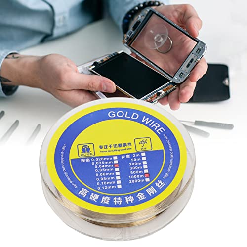 Alambre para separación de pantalla LCD de aleación de acero tungsteno 0.04mm con alta dureza y resistencia para reparación de pantallas de smartphones, incluye caja de almacenamiento (1000m) miniatura 6