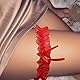 Bridal Hochzeit Strumpfbänder Bogen Spitze Strumpfband Gürtel Schleife Oberschenkel Strumpfband Rot Körper Bikini Sexy Strumpfband Bein Wickelt Elastisch Werfen Strumpfband Für Frauen Und Mädchen