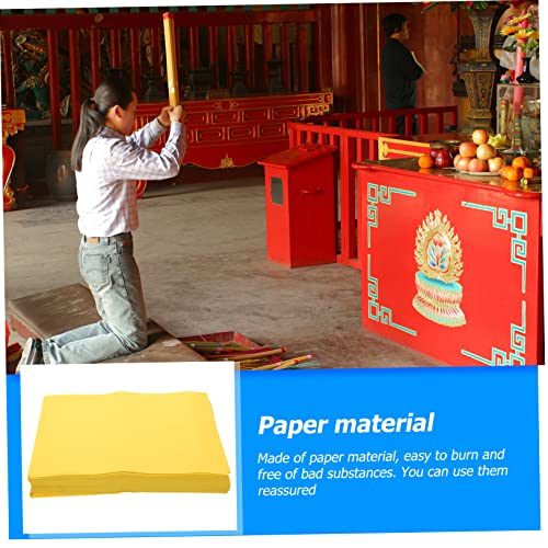 Papier jaune de sacrifice DOITOOL de 500 pièces pour l'argent des ancêtres - 5