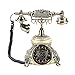 Retro Vintage Telephone Antique Rotary Dial Phone Old Fashioned Desk Telephone with Push Button Dial for Home Decor (A)