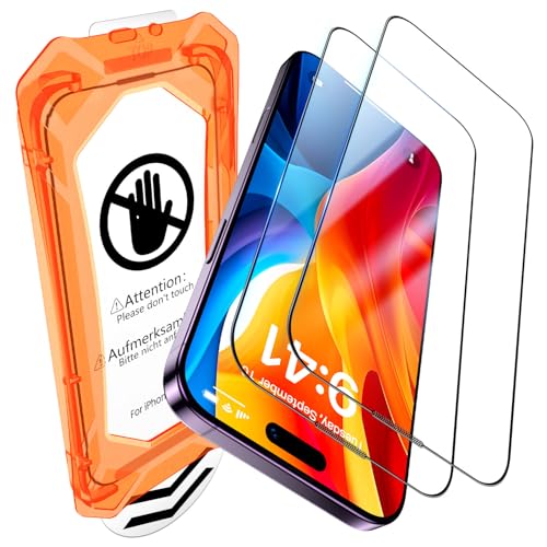 Image of UniqueMe for iPhone 14 Pro Screen Protector - [Military Grade Shatterproof & 9H+ Hardness] Screen Protector 14 Pro Tempered Glass Full Coverage Protection, Easy Installation, 2 Packs