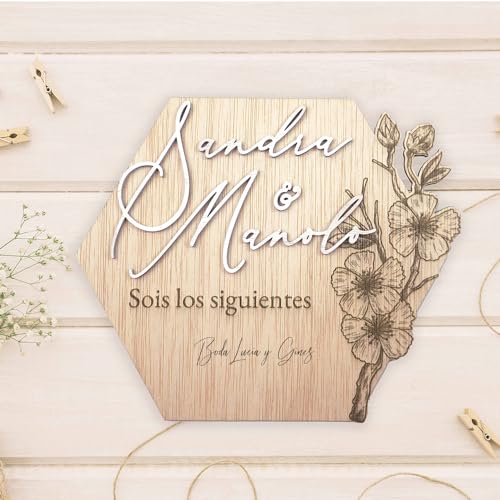 Plaquita de Madera Personalizada para Bodas 'Sois los siguientes'