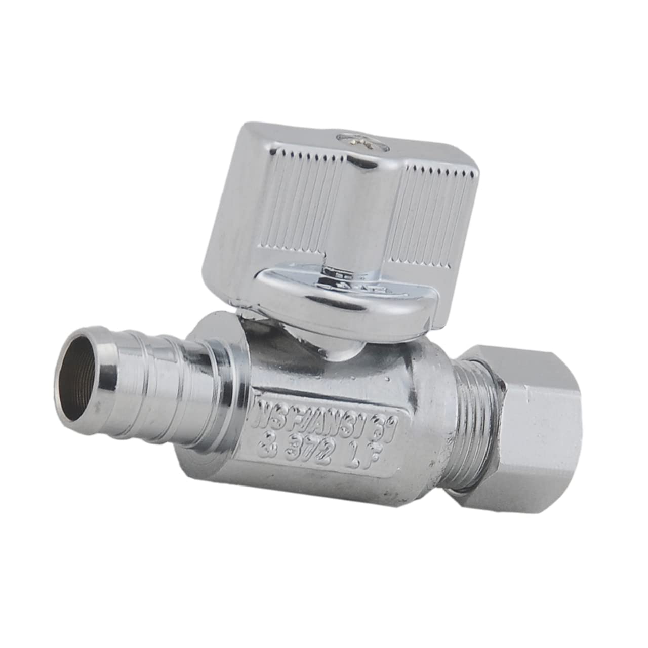 (2-pak) Prosty zawór odcinający 1 cm OD Kompresja × 1.3 cm PEX Chromowany zawór prosty, ćwierćobrotowy zawór kulowy odcinający wodę
