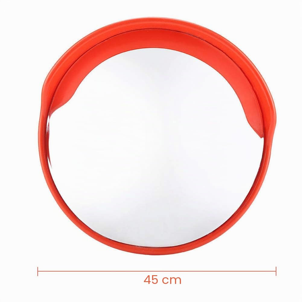 Cocoarm Specchio stradale 45 cm, specchio convesso di sicurezza stradale per vialetti, magazzini, garage e uffici, arancione