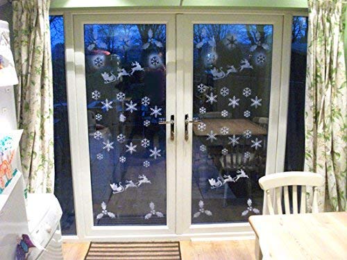 Lot De 8 Pochoirs Flocons De Neige Réutilisables - 3 Tailles (jusqu'à 25 Cm) - Pour Peinture Sur Bois, Murs, Tissus - 4