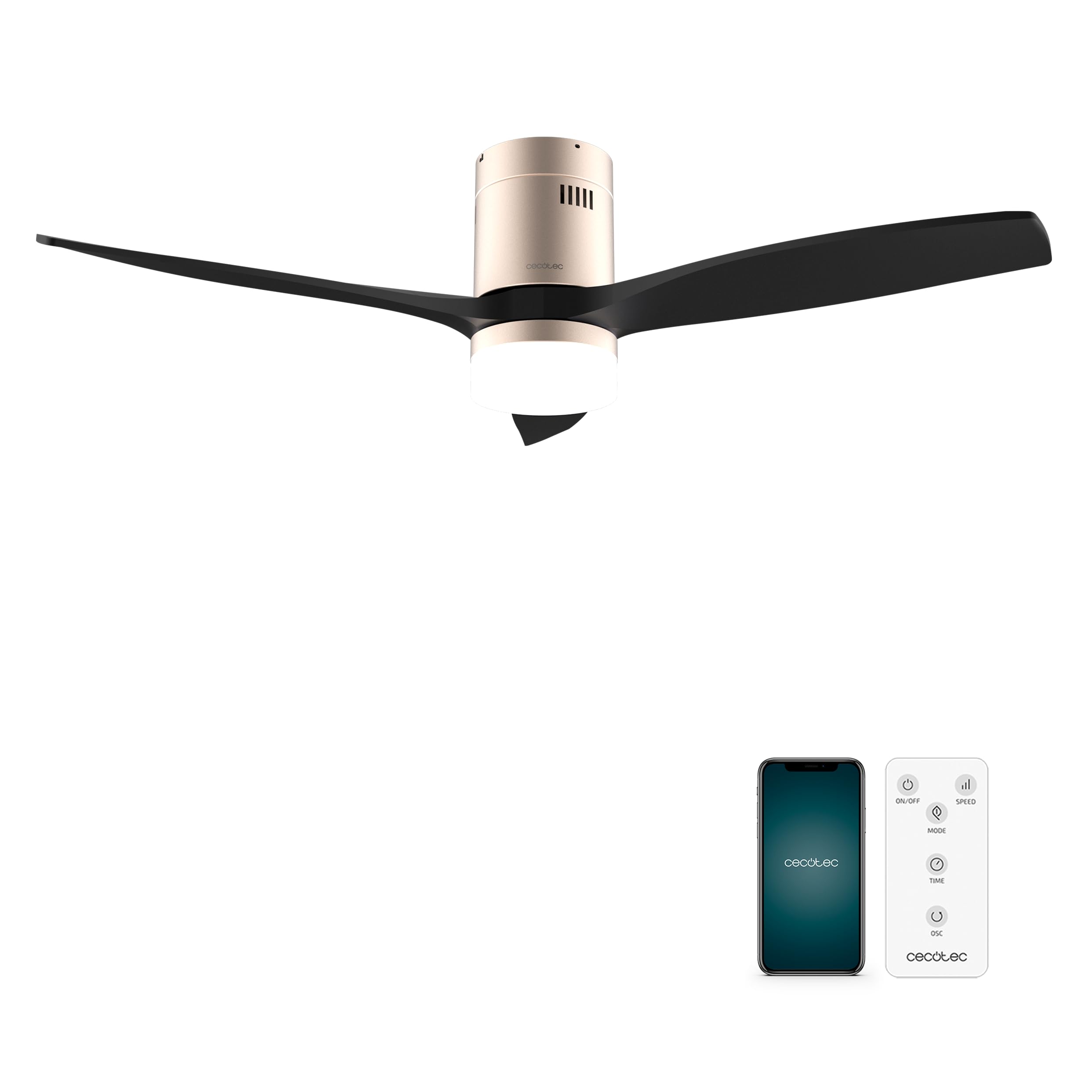 Cecotec Ventilador de Techo con Mando EnergySilence Aero 5500 Aqua Black&White Connected. Motor DC 40W, Diámetro 132cm, 3 Aspas, Bajo consumo, Wifi, Exteriores, Temporizador, Verano e invierno — view 18