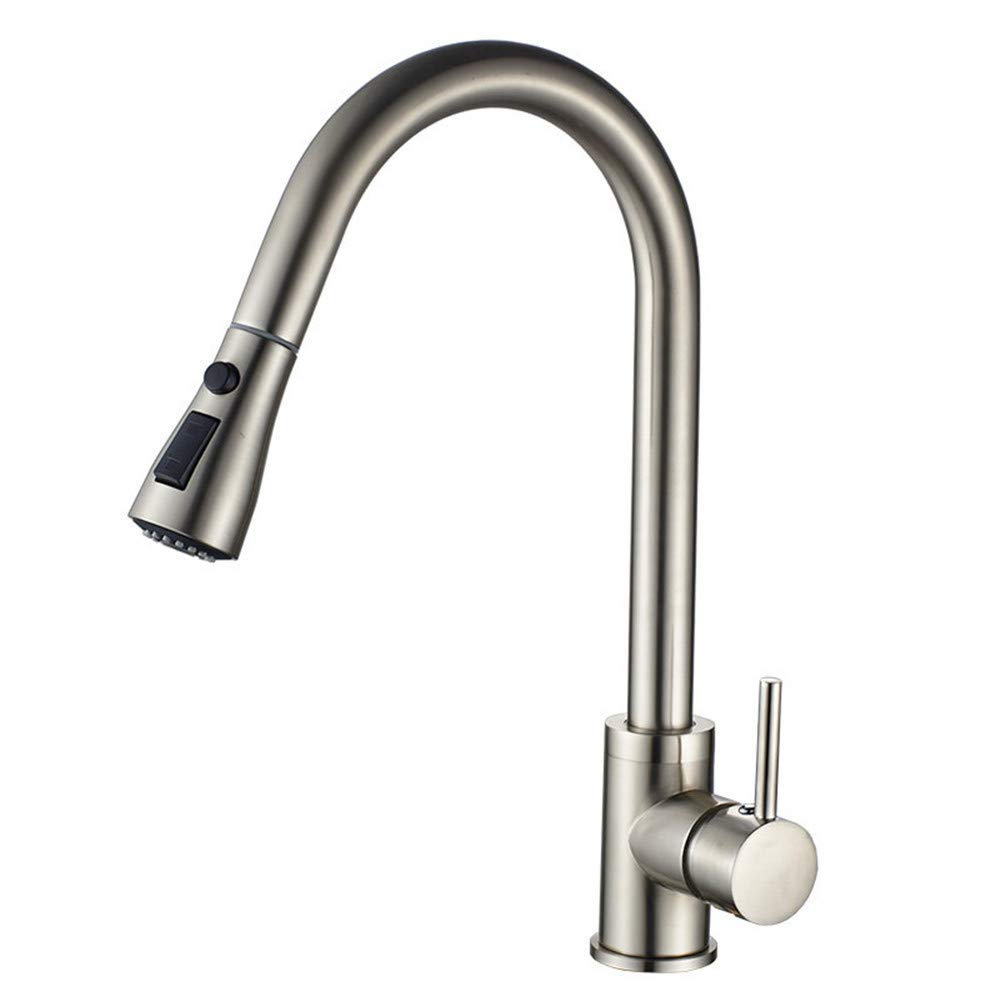 Mitigeur de cuisine en cuivre chromé avec douchette extractible pour évier design