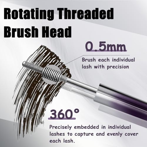 2 Pcs Metal Mascara, Curling Voluming Eyelash Mascara Schwarz, Non-Clumping Flake Proof MetalMascara, Schnell Trocknend und Wischfest, Verlängern und Schwingen für Natürlich Schöne Wimpern