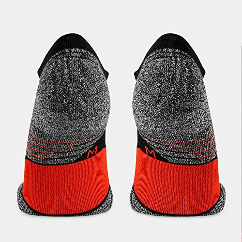 Wander Men's Athletic Running Socks 7 Pairs Thick Cushion Ankle Socks For Men Sport Low Cut Socks 6-9/10-12 (7 Pairs Black Red, Shoe Size:10-12) #TOP3