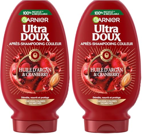 Garnier Ultra Doux Après-Shampooing Couleur argan cranberry 250 ml (Lot de 2)
