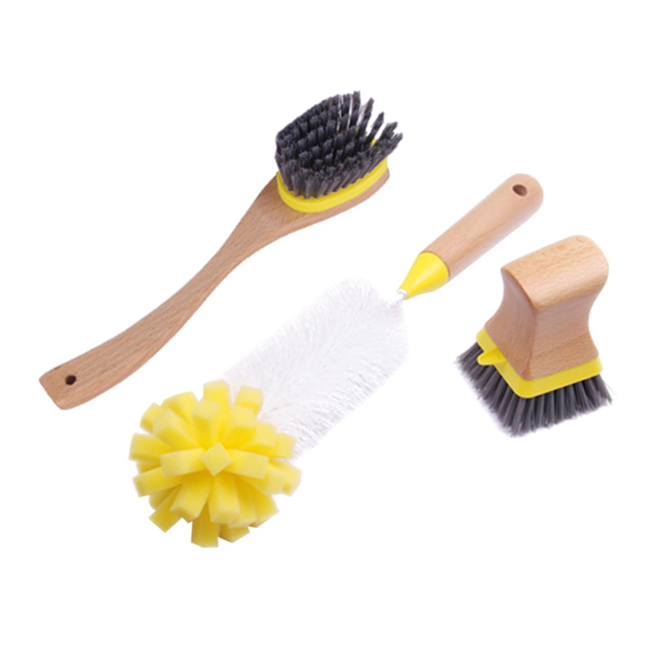 Set de brosses cuisine en bois naturel pour une vaisselle saine au quotidien