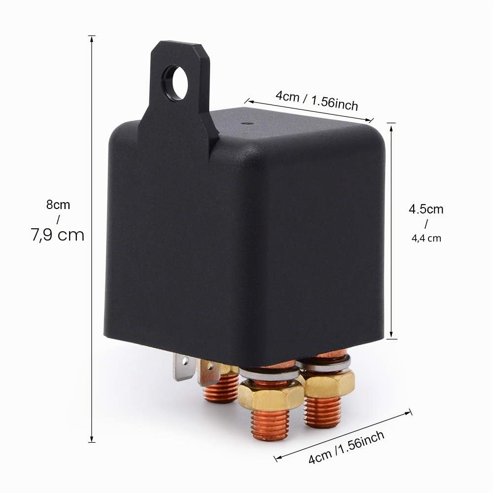 Ehdis Relè a 5 pin, da 12 V e 250 A, interruttore di controllo per batteria senza interruzioni ad alte prestazioni, presa relè per auto, moto, camion