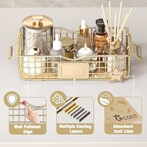 Bathroomorganizerbasketbathroomorganizersandstorage2packbathroomcounterorganizerwithhandlewireshelfbasketbathroomcountertoptrayfororganizingfarmhousedecorgolden  Urban Country Home Decor Bathroom organizer basket bathroom organizers and storage 2 pack bathroom counter organizer with handle wire shelf basket bathroom countertop tray for organizing farmhouse decor golden  urban country home decor