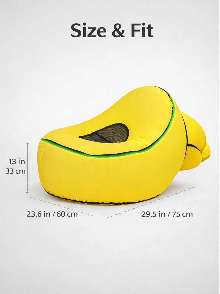 Inflatable Lounger Chair with LED Edge Light, Portable Air Sofa for Adults & Kids, No Pump Needed, Lightweight Beach, Pool, Camping & Backyard Lounge Chair with Carry Bag