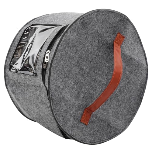 STOBAZA Portable Felt Storage Box Window Hat Organizer Hat Accessories Container