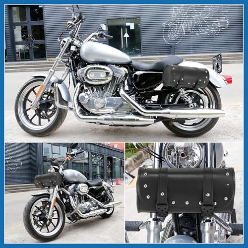 Bolsa para Manubrio de Motocicleta Universal Impermeable Piel Sintética Negra miniatura 2