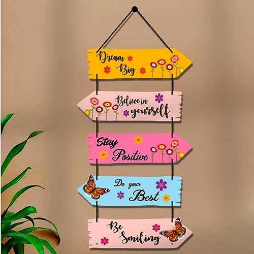 Image of Expleasia, Exuberant & Luxury Decor Decorative Wall Hanging Wooden Art Decoration Item for Home Office Living Room Bedroom Decoration Items Motivational quotes decor Gift Items (Dream Big)