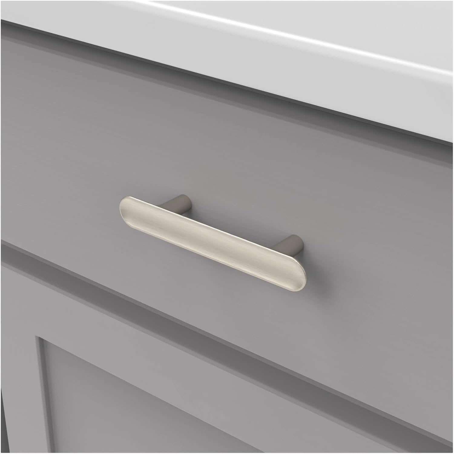 Hickory Hardware 1 Pack Solid Core Kitchen Cabinet Pulls, Luxury Cabinet Handles, Hardware for Doors & Dresser Drawers, 3 Inch Hole Center, Brushed Golden Brass, Maven Collection