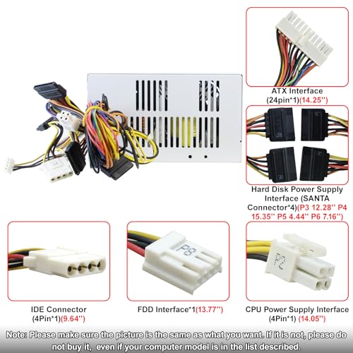 Image of Upgraded 300W P3017F3P LF J036N XW600 Power Supply Replacement for Dell Vostro, Studio Precision Series Mini Towers Systems PS-5301-08, D300R002L PS-6301-6 DPS-300AB-24 DPS-300AB-24 G Power Supply