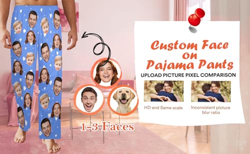 YESCUSTOM Custom Face Pajama Pants for Women and Man Personalized Pajama Trousers with Photo Customized Gifts for Her Him2