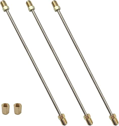 3PCS 3/16" Brake Line Kit with Fittings, 16" Long Stainless