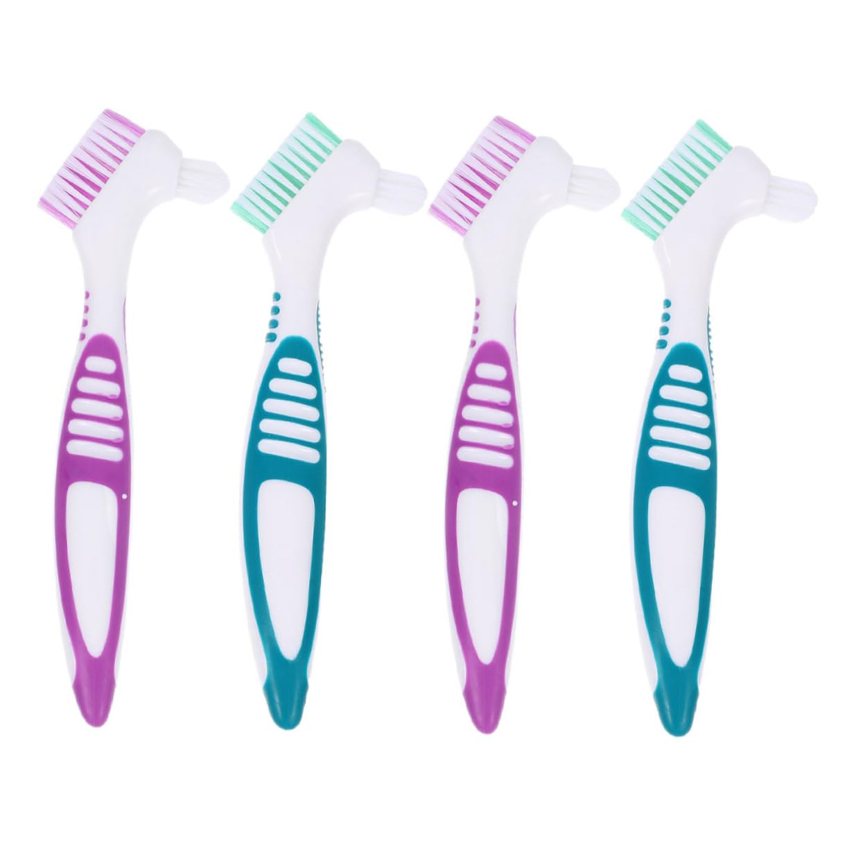 Ipetboom 16pezzi Spazzole Per Pulizia Dentiere Spazzolino Bifacciale Ergonomico Con Manico Antiscivolo Per Completa Delle Dentiere Delicate Su Gengive e Materiali Fittizi Colori