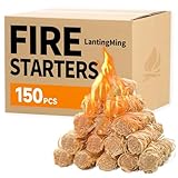LantingMing 150 PCS Fire Starter for Fireplace, Waterproof - Natural Fire Starters, for BBQ, Pizza Oven, Fire-Pit, Campfires, Camping Charcoal Starter, Quick Light Wood Charcoal Firestarter