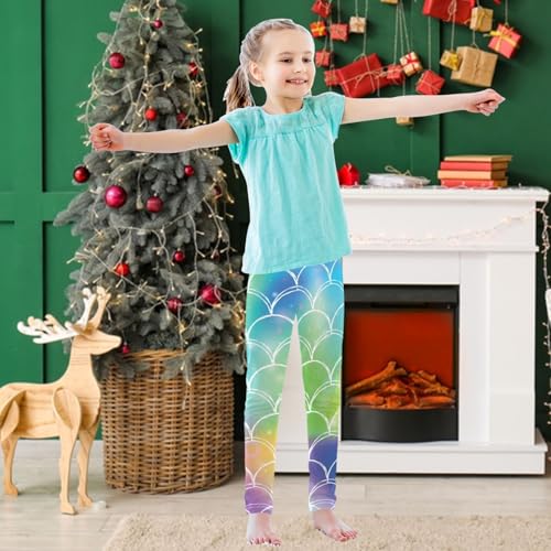 Girls' Leggings Ankle Length Printed Leggings Princess Rainbow Scale Soft Comfortable Pants for Kids 4-10 Years3
