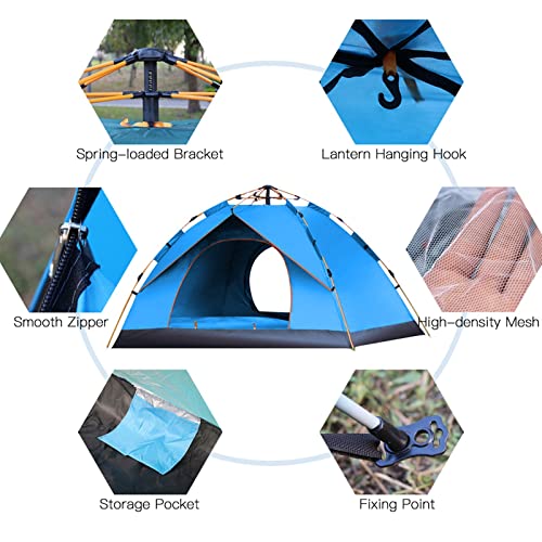 Carpa automática pop up para 3-4 personas azul miniatura 5